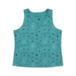 Polera Estampada Sin Mangas Cuello Redondo Mujer Freedom