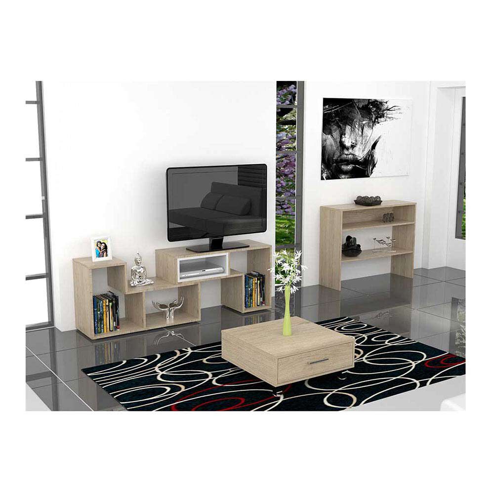 Combo Rack Extensible + Arrimo + Mesa De Centro Tuhome Beijing Rovere image number 0.0