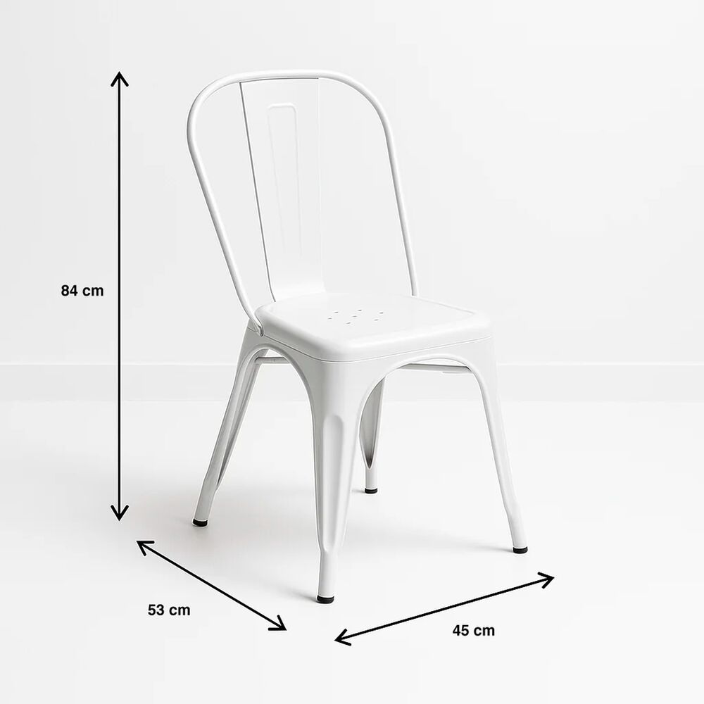 Silla Tolix De Comedor O Terraza Exterior - Blanca image number 10.0