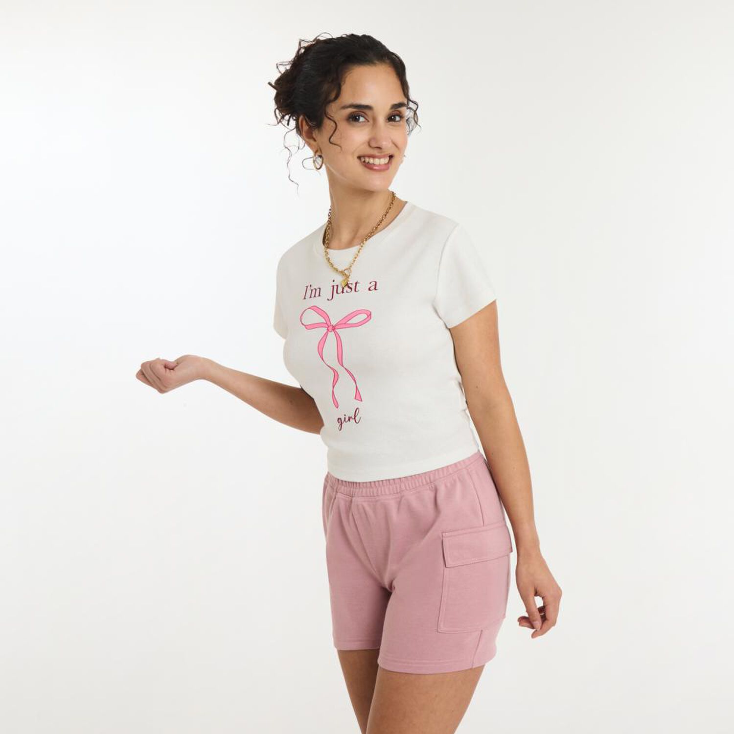 Polera Print Coquette Manga Corta Cuello Redondo Mujer Freedom image number 2.0