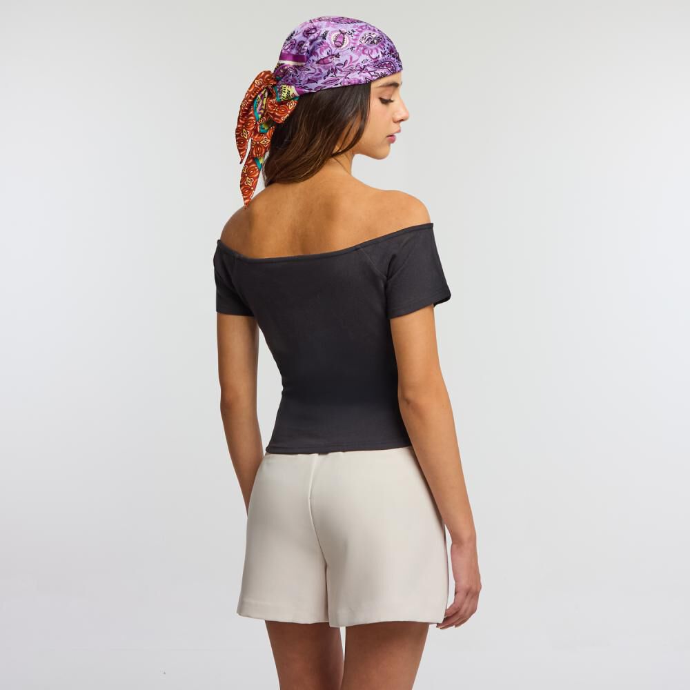 Polera Crop Manga Corta Con Hombros Descubiertos Cuello Redondo Mujer Freedom image number 3.0