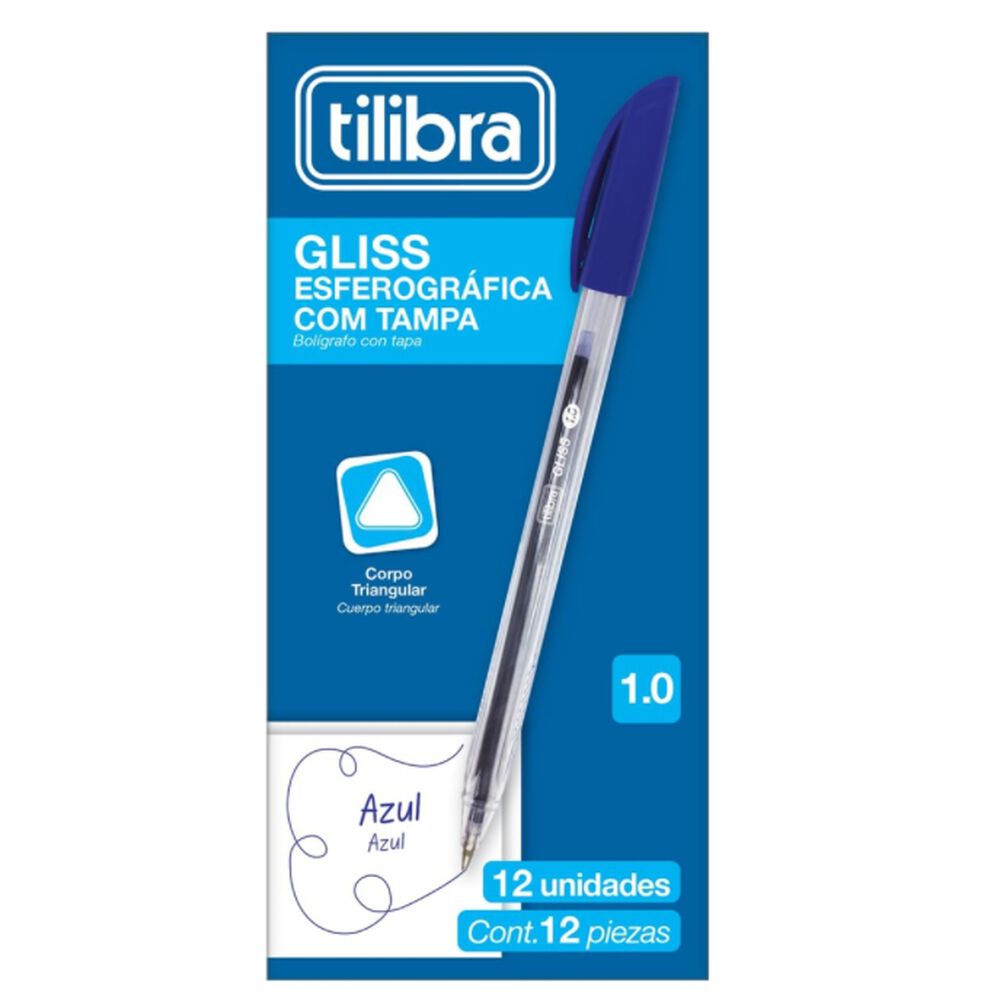 Boligrafo Gliss 1,0mm Azul Tilibra image number 1.0