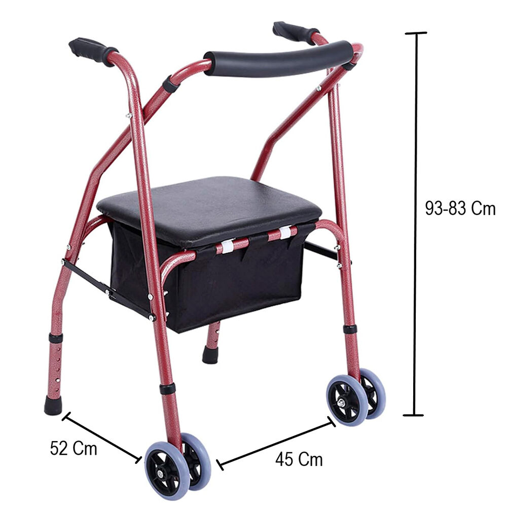 Andador Burrito Con Asiento Adulto Mayor Plegable + Bolso image number 3.0