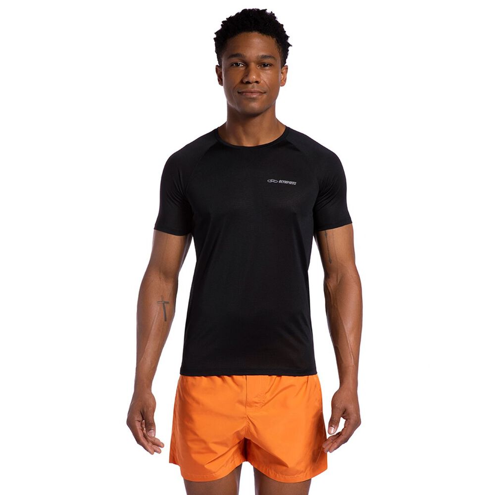 Polera Runner Manga Corta Negra Hombre image number 0.0