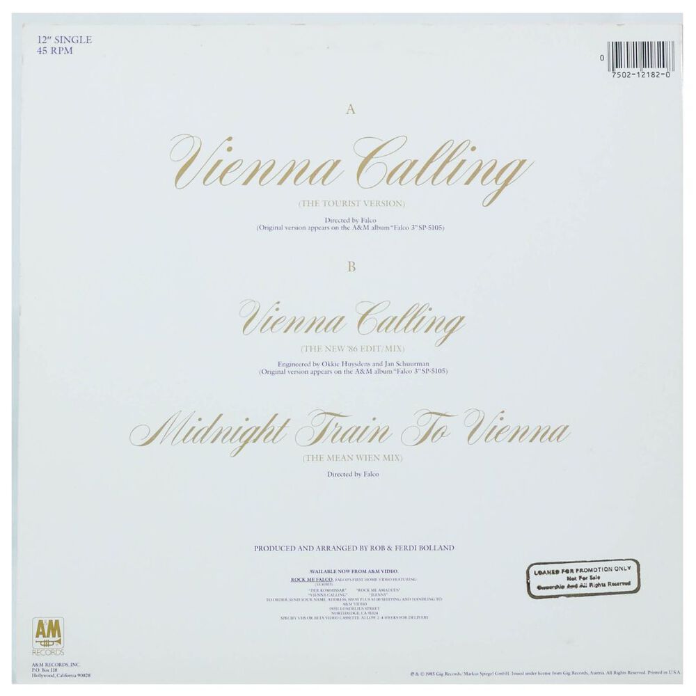 Falco - Vienna Calling | 12" Maxi Single Usado image number 1.0