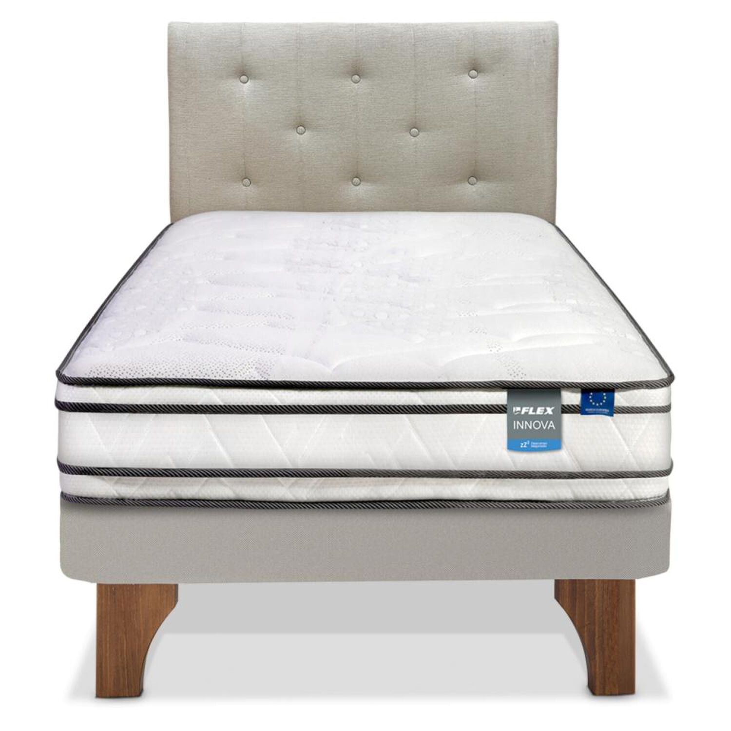 Cama Europea Flex Innova / 1.5 Plazas / Base Normal + Respaldo image number 0.0