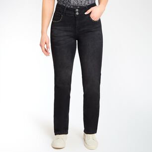 Jeans Brillos Tiro Alto Flare Mujer Geeps