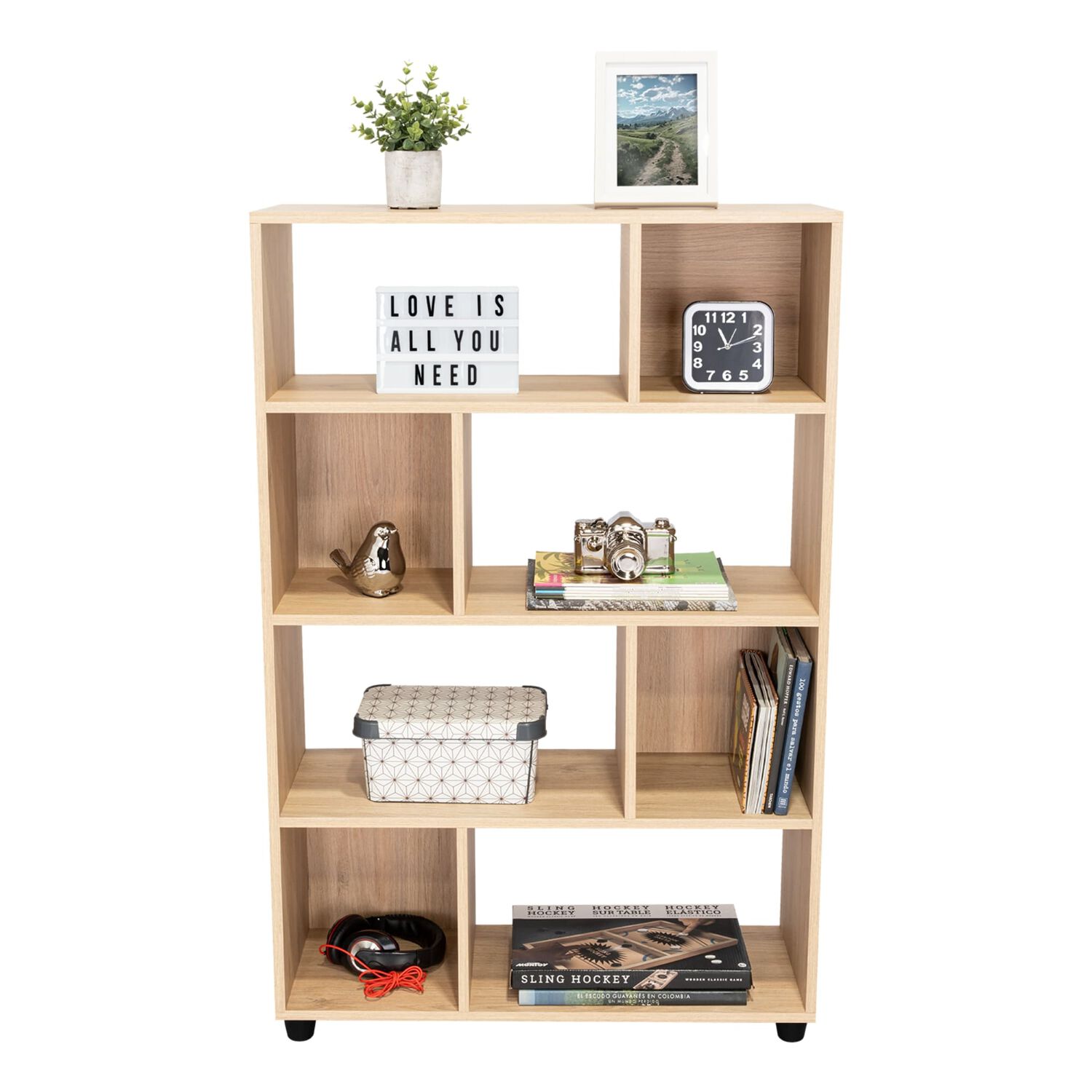 Mueble Biblioteca Organizadora 80,1x122,2x28,8 Cm Caf&eacute; Claro image number 1.0