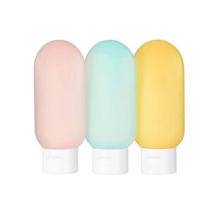 Set 3 Botellas Silicona Recargables Para Viajeros 60 Ml