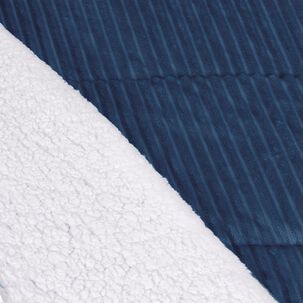 Plumon Corduroy Coral Sherpa 2 Plazas Azul