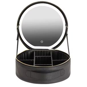 Estuche De Maquillaje Cosmetiquero Espejo Led Porta Brochas
