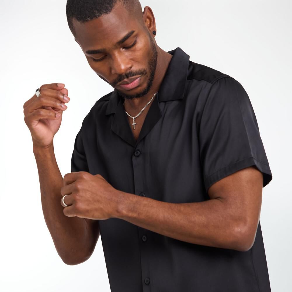 Camisa Lisa Slim Manga Corta Hombre Rolly Go image number 4.0