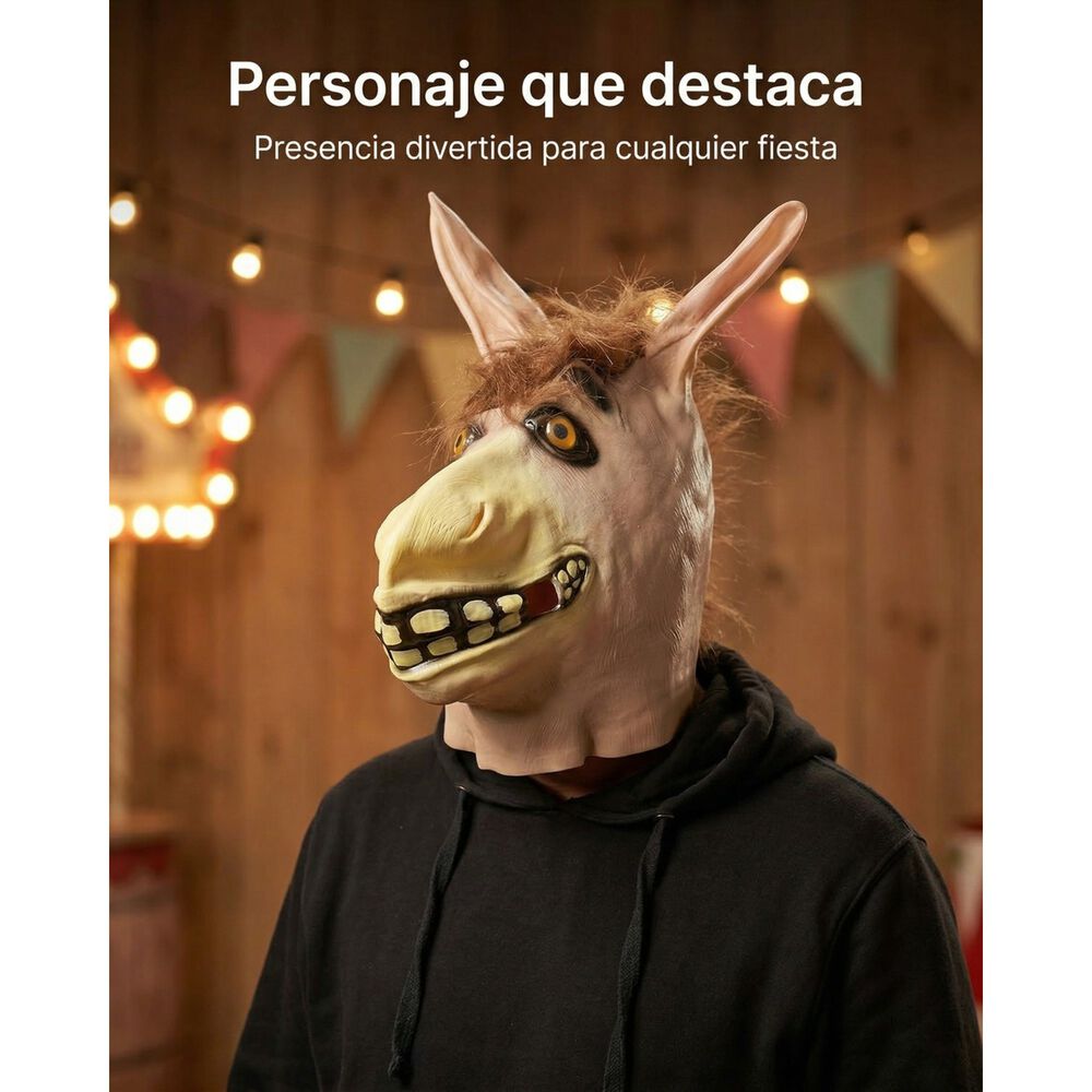 M&aacute;scara Burro Estilo Shrek Cabeza Completa Para Cosplay image number 2.0