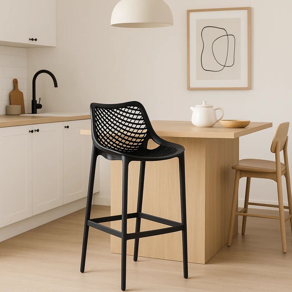 Taburete Piso De Bar Terraza Exterior Air Berl&iacute;n - Negro image number 2.0
