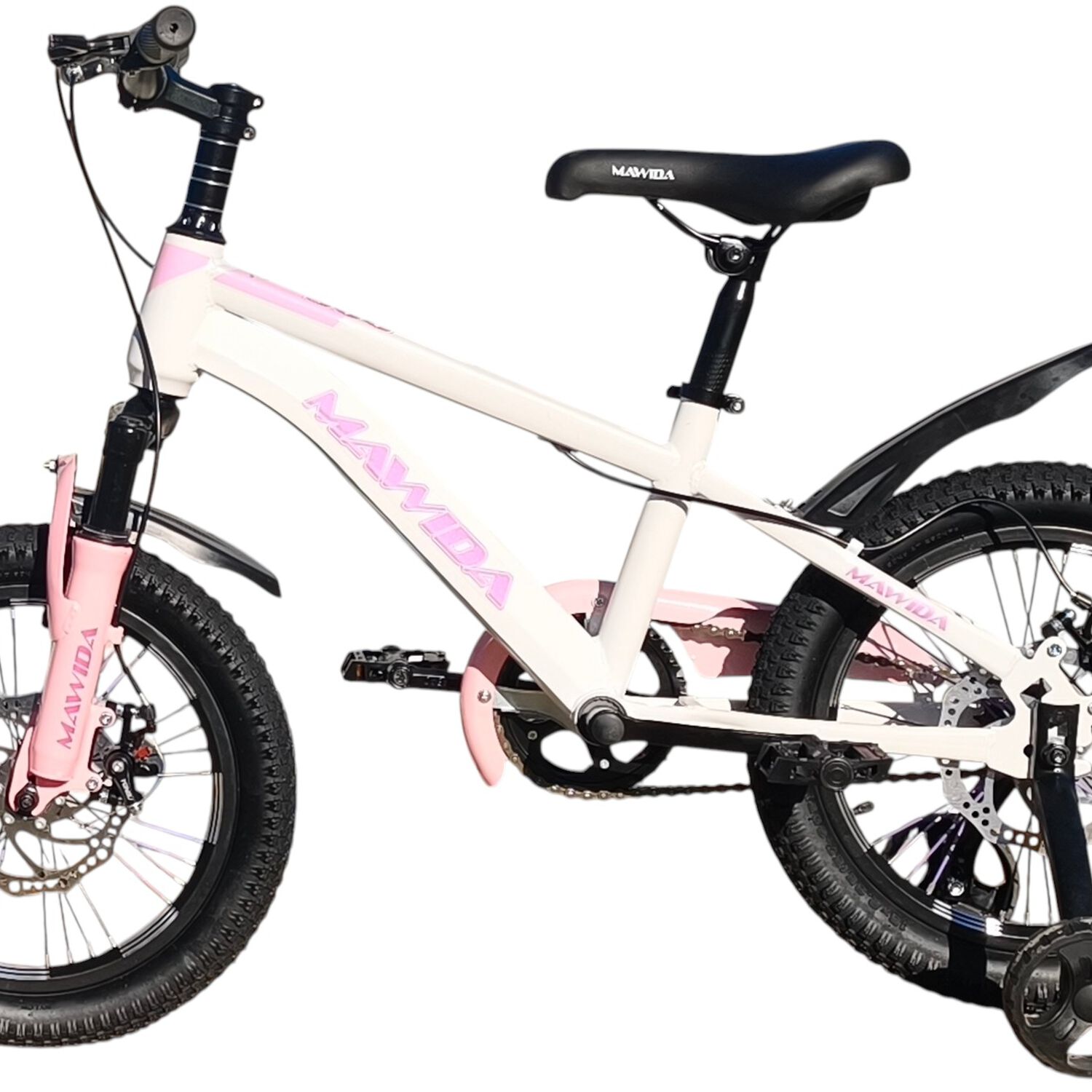 Bicicleta Aro 16 Mawida Con Freno Disco Blanco Rosado image number 2.0