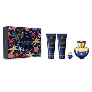 Set De Perfumería Mujer Dylan Blue Versace / 100 Ml / Edp + Shower Gel 100 Ml + Body Lotion 100 Ml + Miniatura 5 Ml