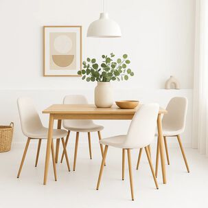 Pack De 4 Sillas Spoon Terciopelo - Crema