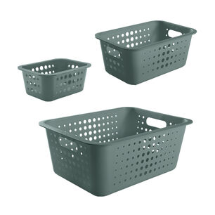 Conjunto De Cestas Organizadoras Verde Oscuro