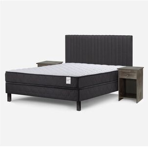 Cama Europea Rosen Wave / 2 Plazas / Base Normal + Set De Maderas