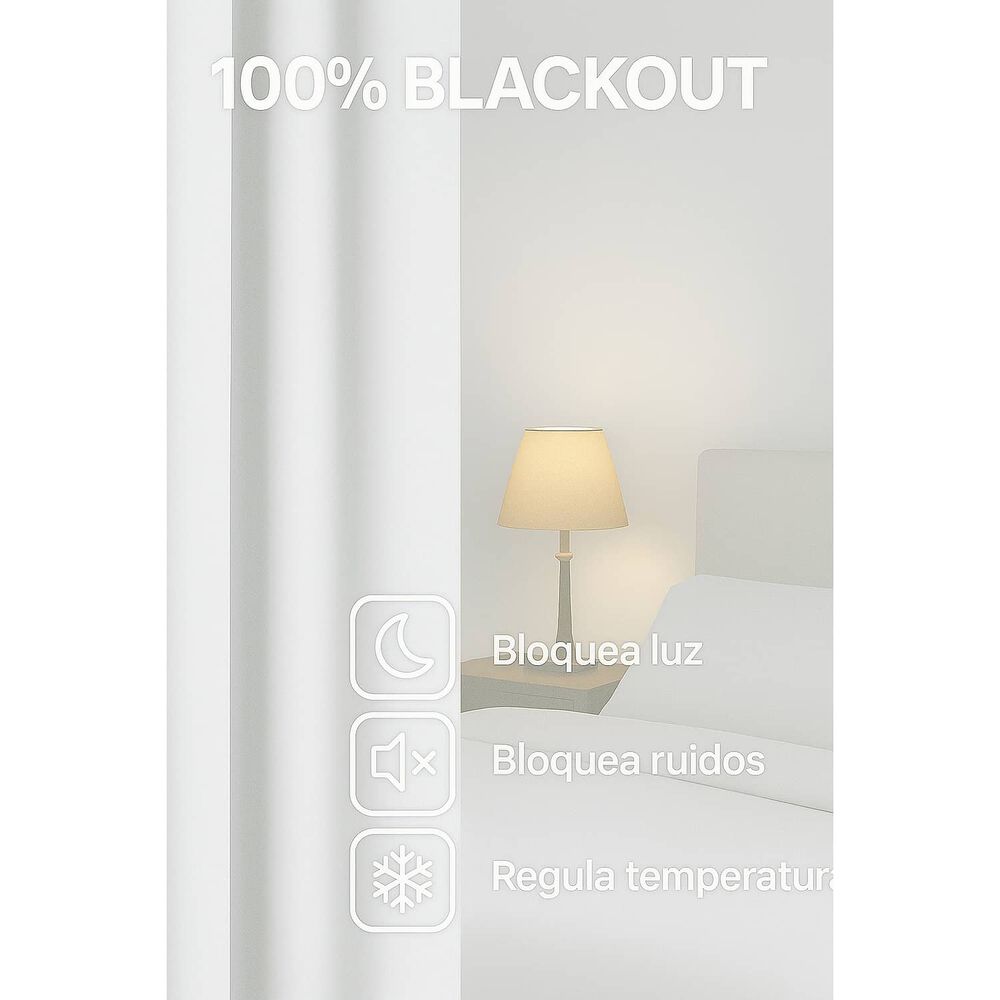 Cortina Engomada Termica 100% Blackout 140x225 image number 5.0