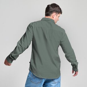 Camisa Lisa Slim Manga Larga Hombre Skuad