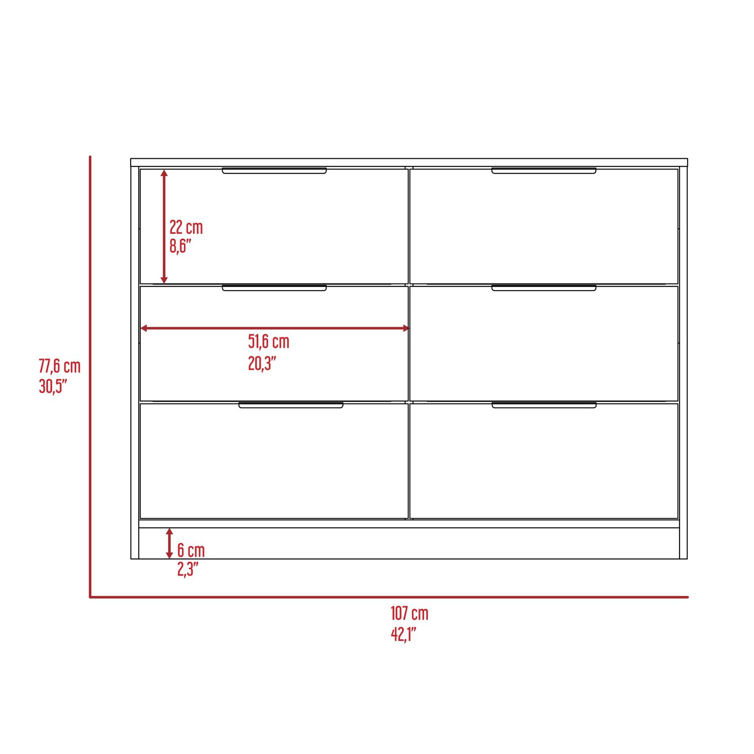 Comoda 4 Cajones 2 Puertas Fm-003n - Negro Y Cafe Claro image number 9.0
