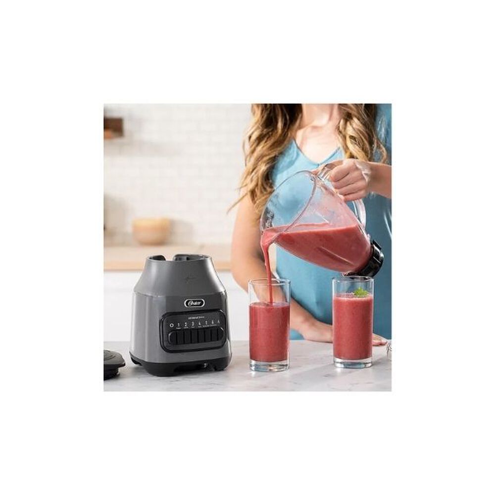 Licuadora Oster Vaso Vidrio 6 Velocidades + Pulso Blstpeggpb Color Gris image number 2.0