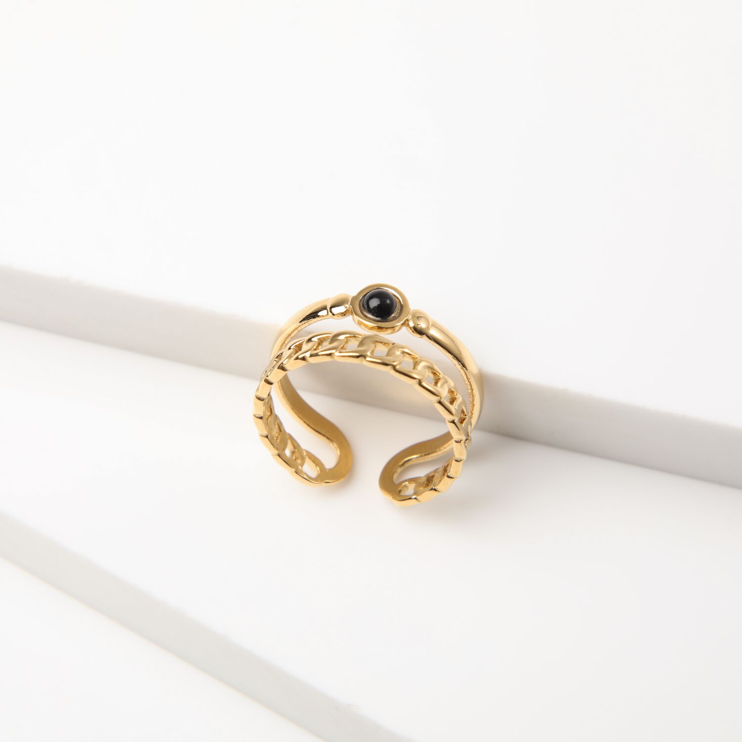 Anillo 19v69 Dorado Mujer Str132 image number 0.0