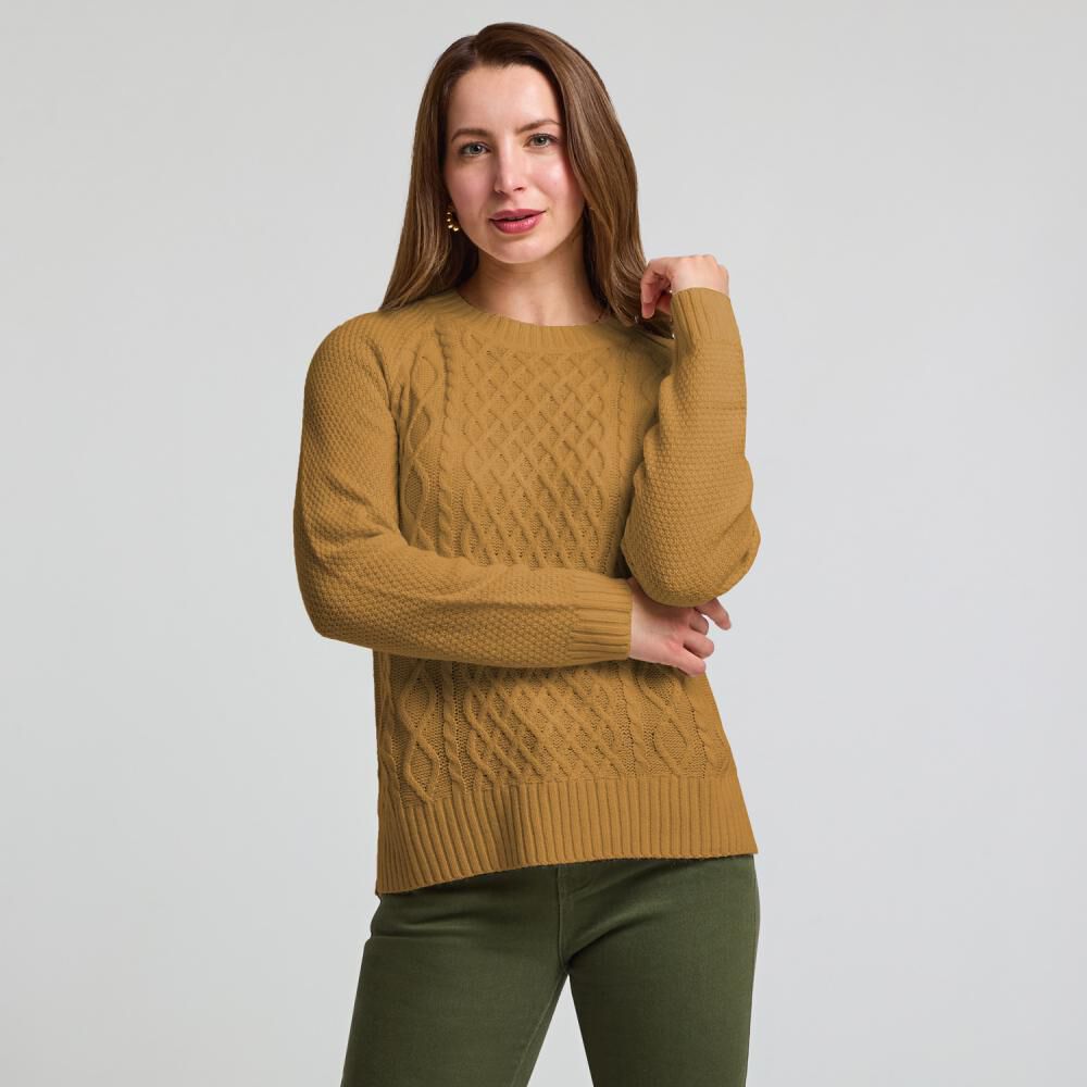 Sweater Trenzado Manga Larga Cuello Redondo Mujer Geeps image number 0.0
