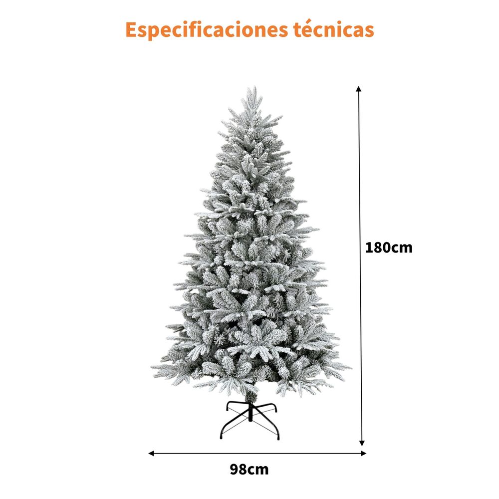 &Aacute;rbol De Navidad Pino Blanco Con Base Metal 180cm image number 4.0