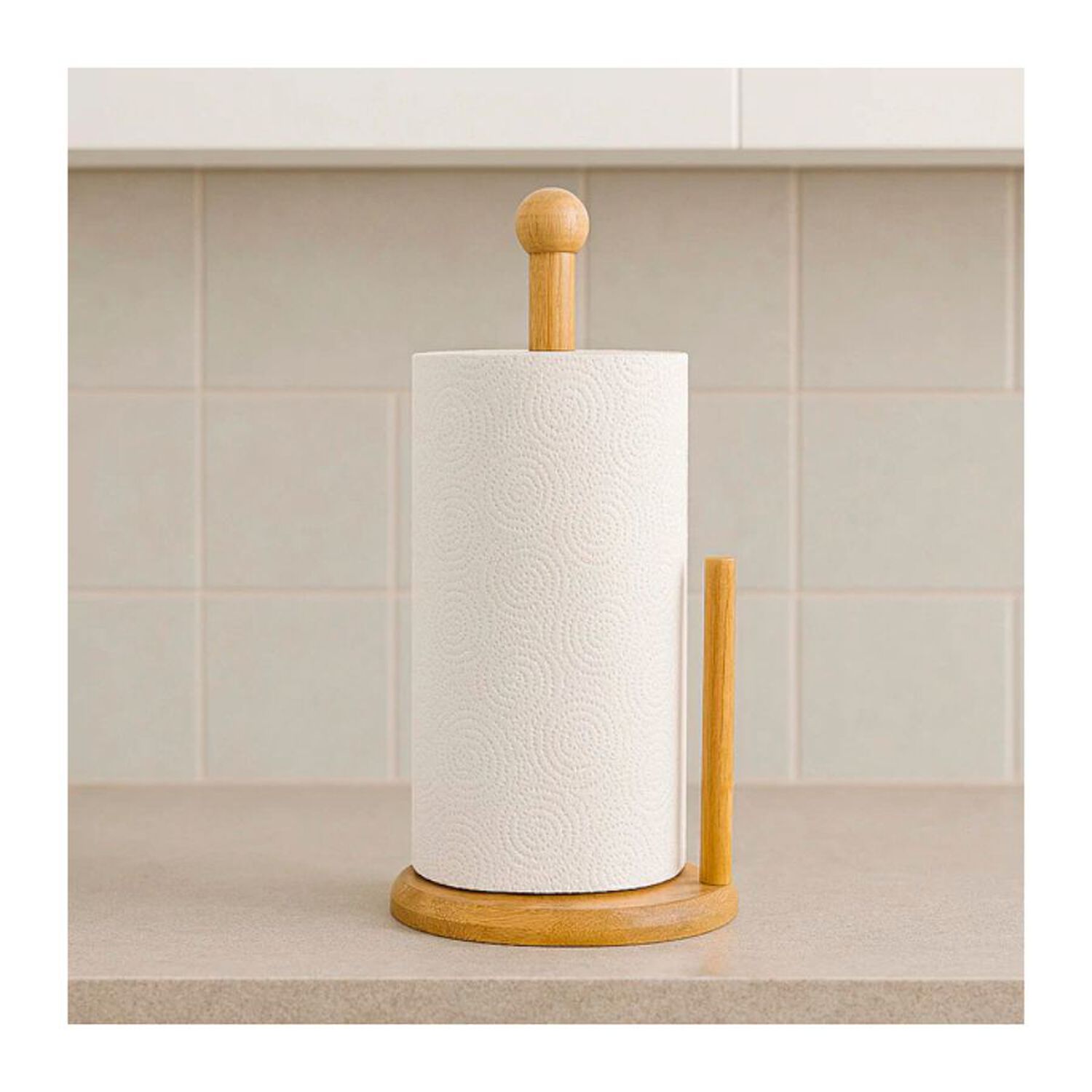 Portarrollos De Cocina Madera Bamb&uacute; Soporte Toalla Nova 30x15cm image number 1.0