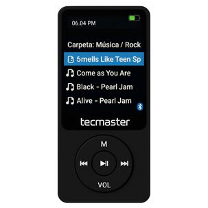 Reproductor Mp3 16gb Bluetooth 5.0 Tecmaster Tm-300523 Negro