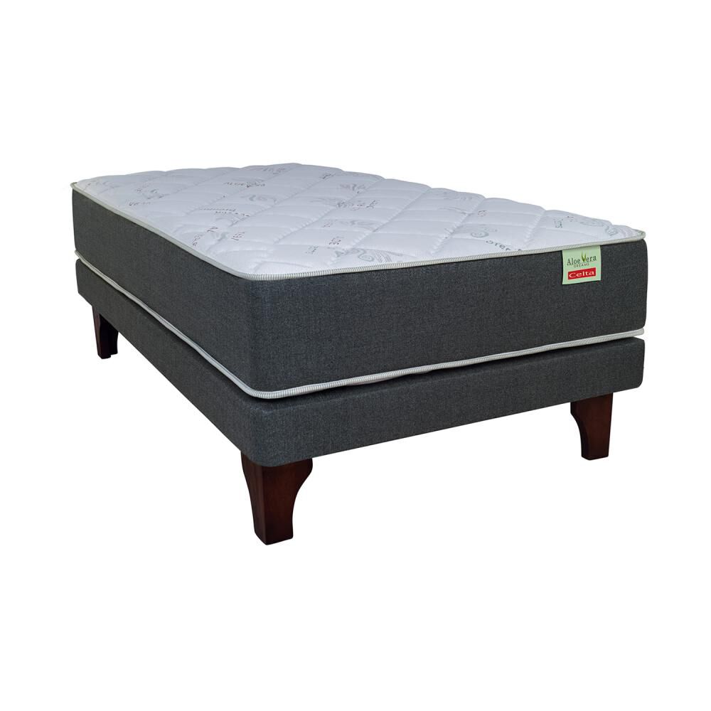 Cama Europea Celta Aloe Vera / 1.5 Plazas / Base Normal image number 0.0