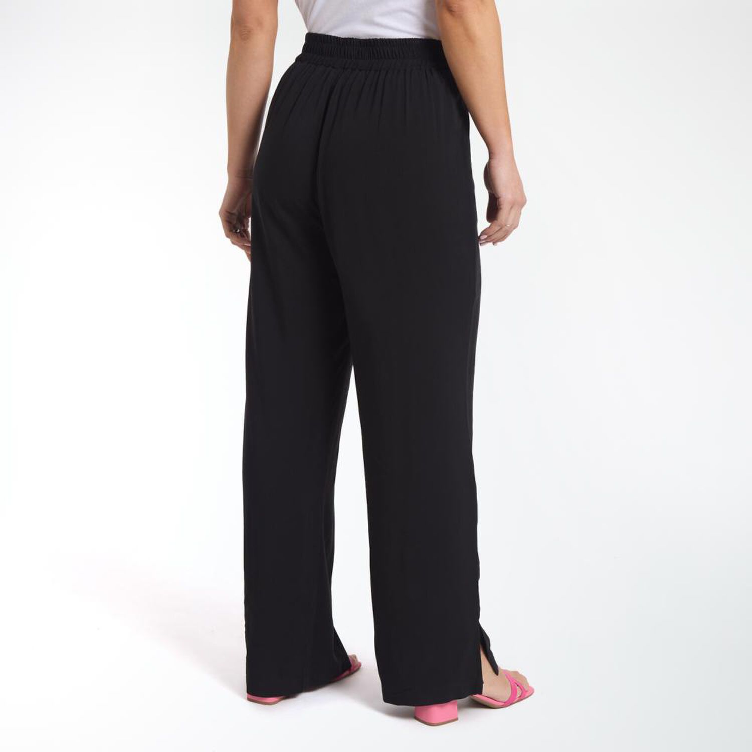 Pantal&oacute;n Full Print Pretina El&aacute;sticada Tiro Medio Palazzo Mujer Geeps image number 2.0