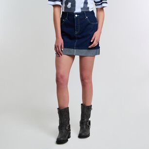 Falda Mini Con Basta Tiro Medio Skinny Mujer Rolly Go