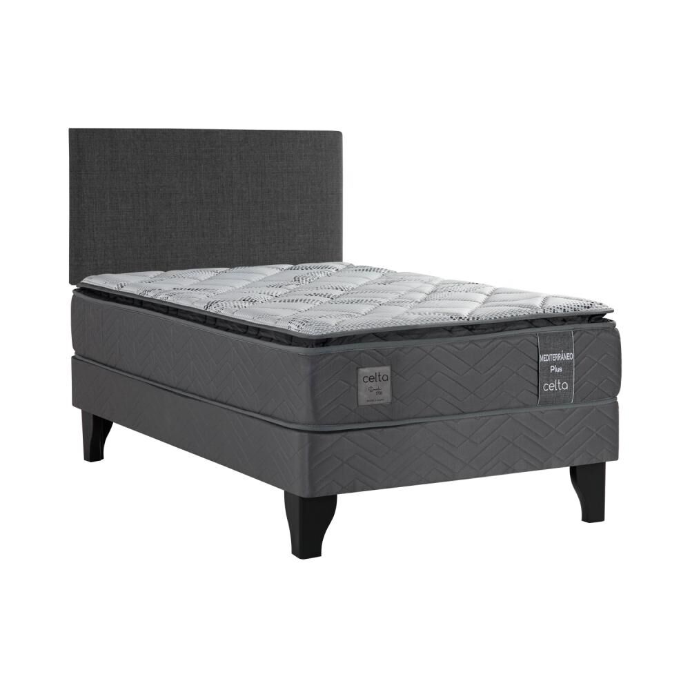 Cama Europea Celta Mediterr&aacute;neo / 1.5 Plazas / Base Normal + Respaldo image number 0.0