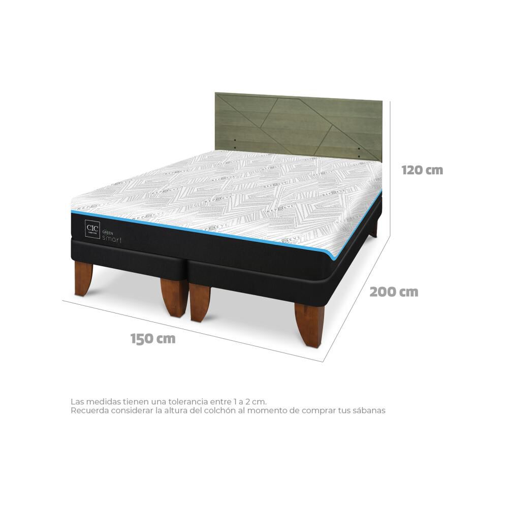Cama Europea Cic Green Infinity / 2 Plazas / Base Dividida + Respaldo image number 7.0