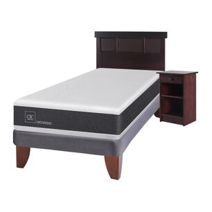 Cama Europea Cic Ortopedic / 1.5 Plazas / Base Normal + Set De Maderas