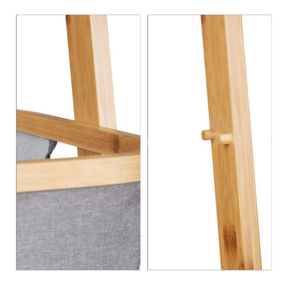 Toallero Escalera De Bamb&uacute; Con Cesta De Almacenamiento image number 2.0