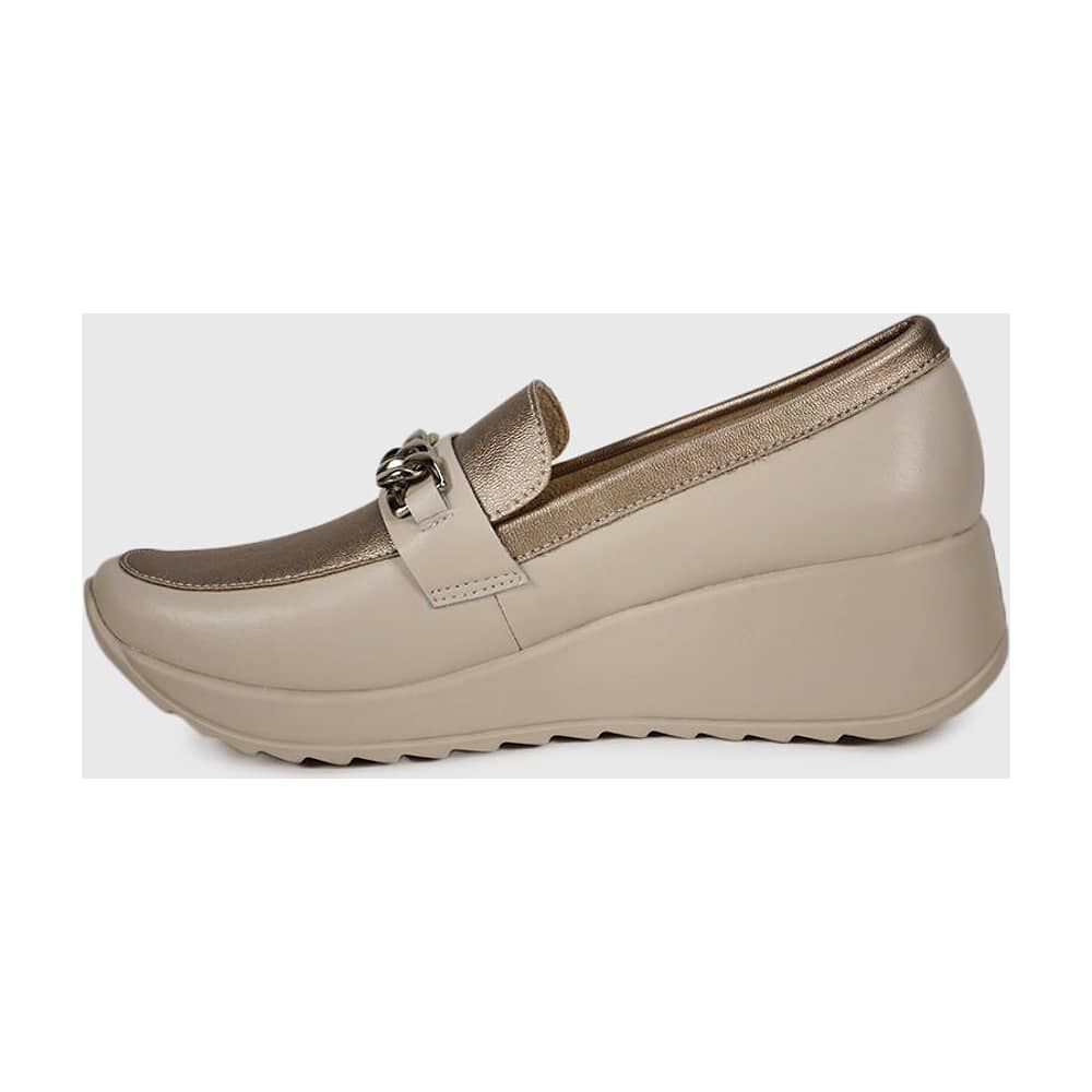 Mocas&iacute;n Cuero Venisia Dorado image number 4.0