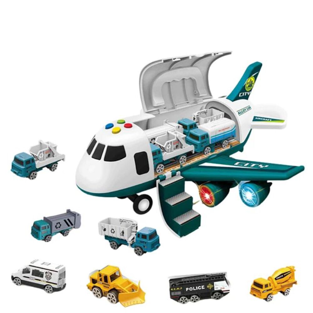 Avion Transportador 3 Coches Metal Con Música Y Luces image number 0.0