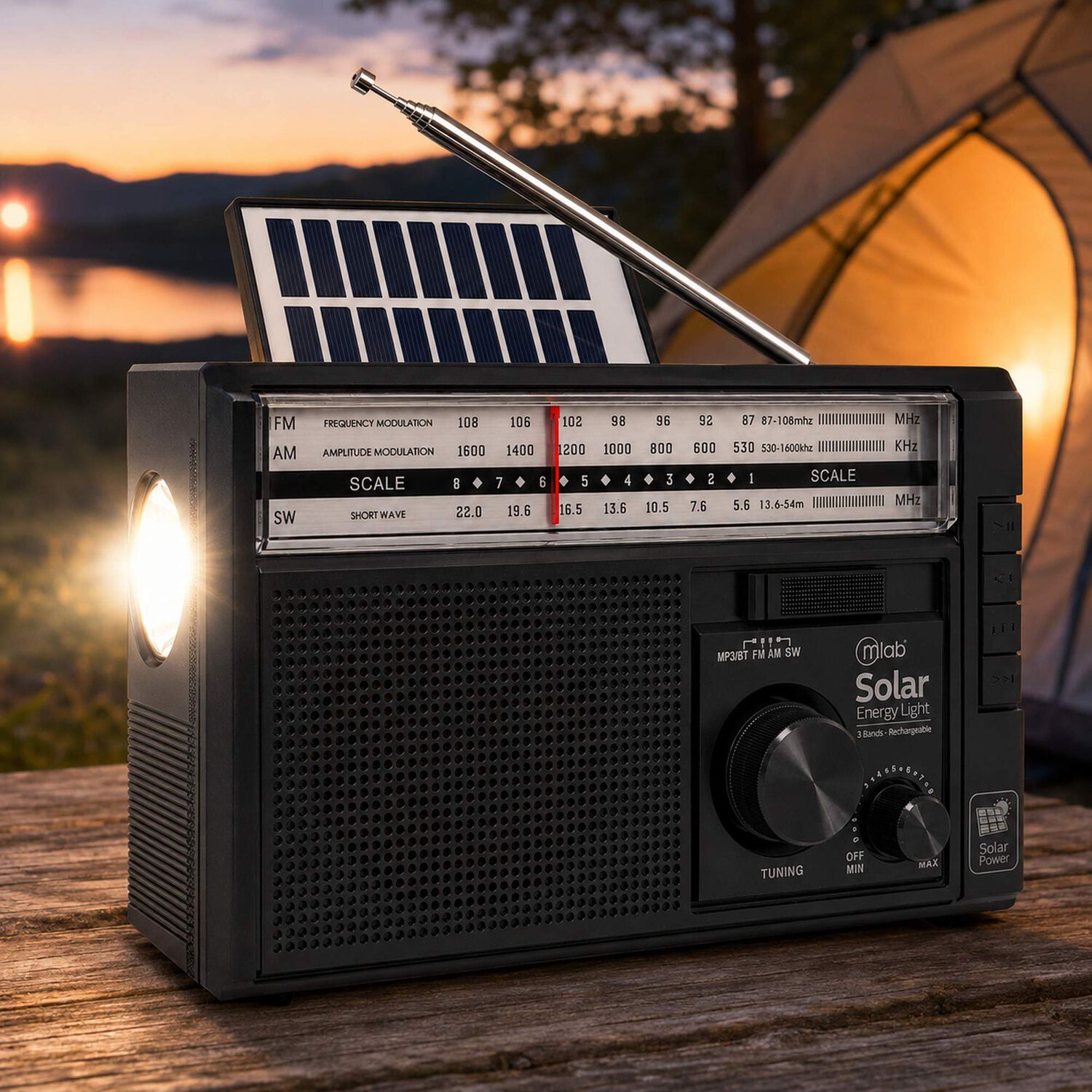 Radio Am/ Fm/ Sw/ Bt Recargable Usb-c + Carga Solar & Pilas image number 8.0