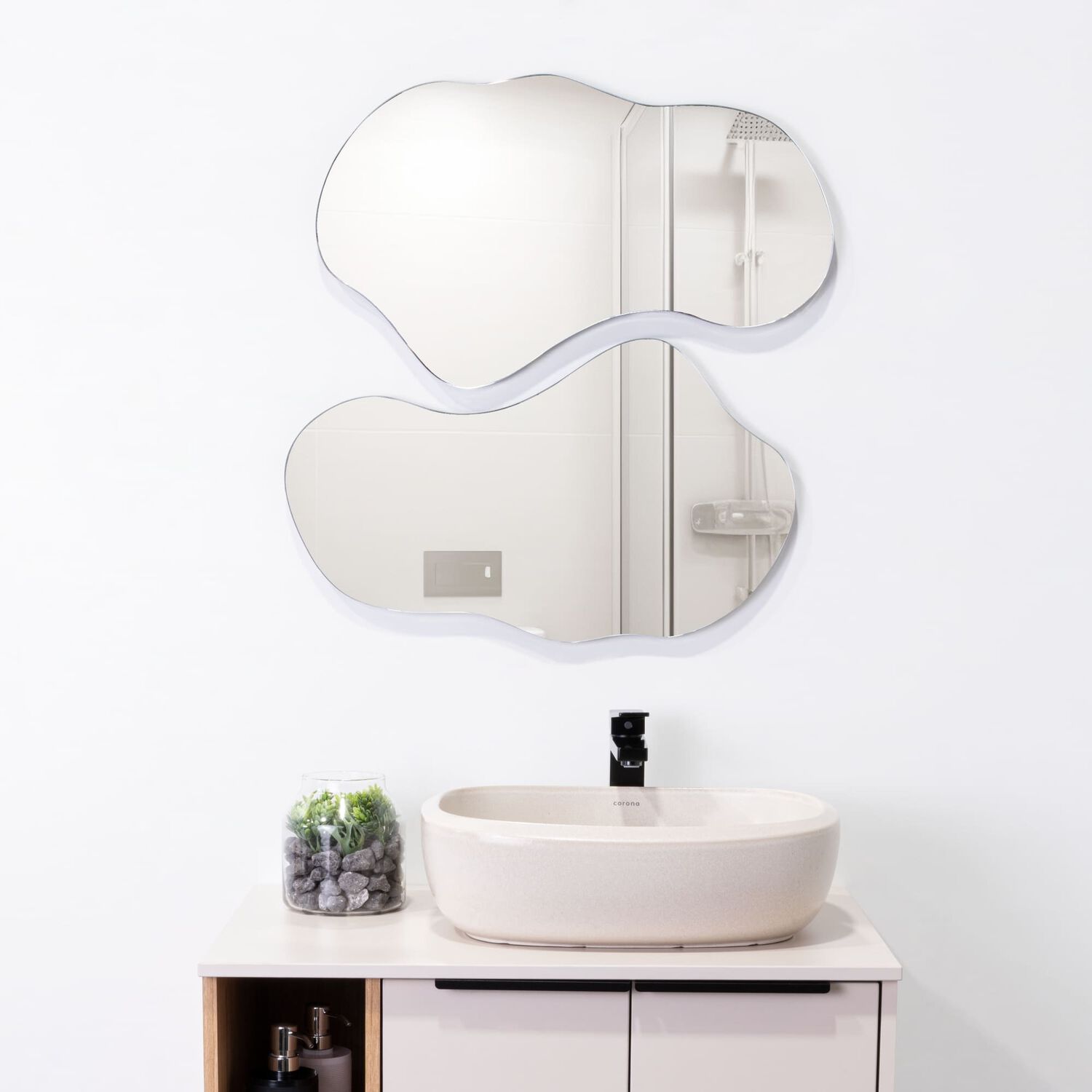 Set X2 Espejos 35x60x1,9 Cm Forma Irregular image number 1.0
