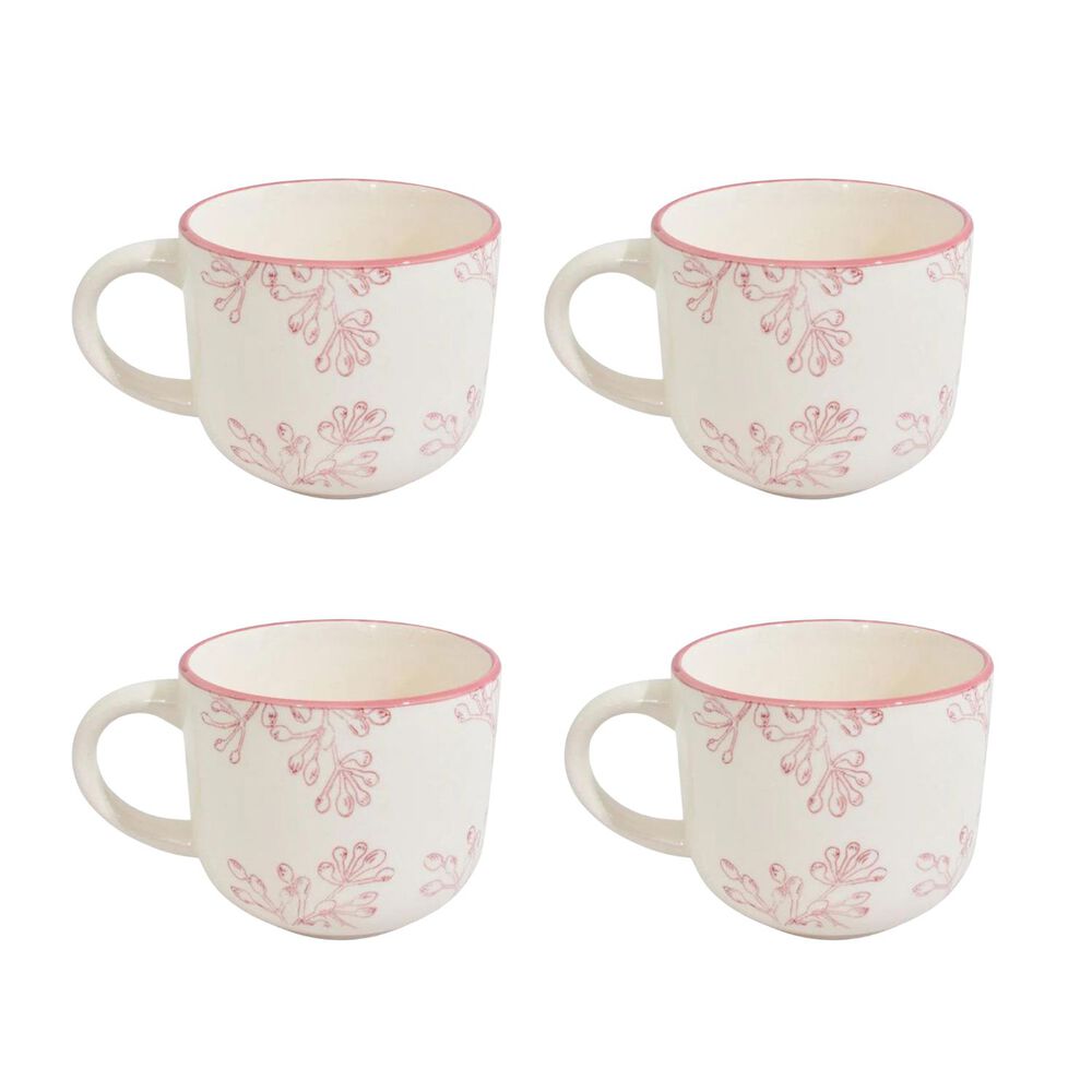 Set 4 Tazas De Te Rose Hallen 350ml Porcelana Menaje Cocina image number 0.0