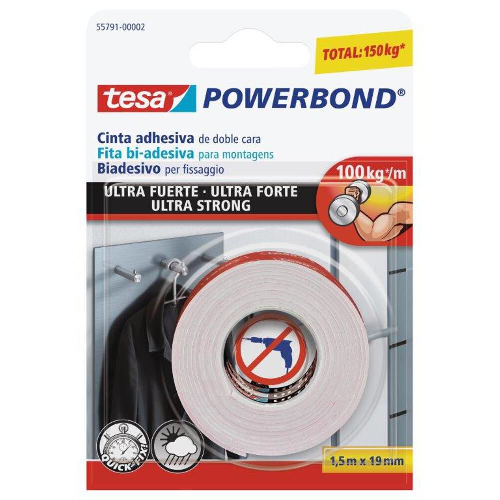 Cinta Doble Contacto Ultra Fuerte 19mm X 1.5mts / 100kg/mt - Tesa image number 0.0