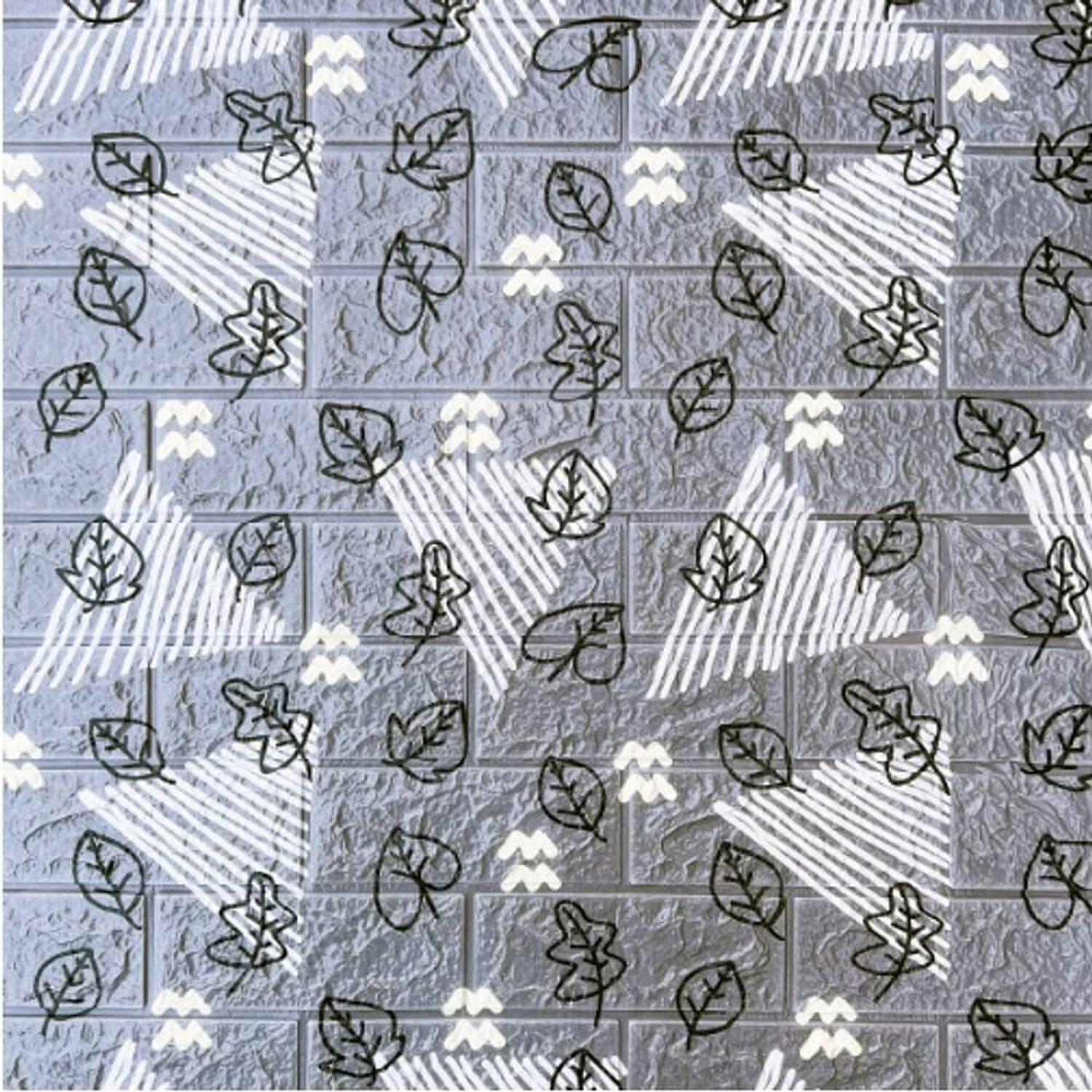 Pack 10 Lamina Papel Mural Autoadhesivo 3d Ladrillo Hojas image number 0.0