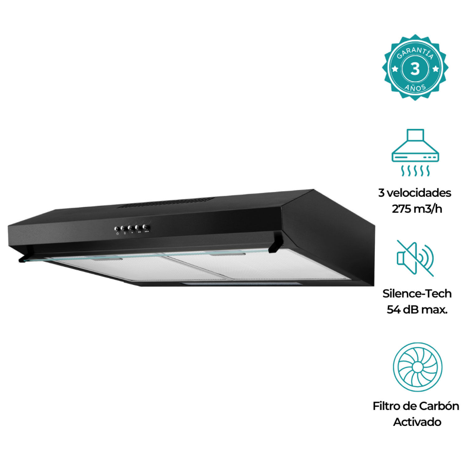 Campana De Cocina Groner Black 60cm image number 0.0