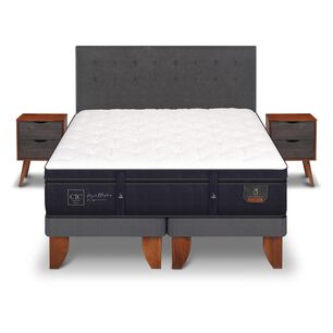 Cama Europea Cic Super Premium / King / Base Dividida + Set De Maderas