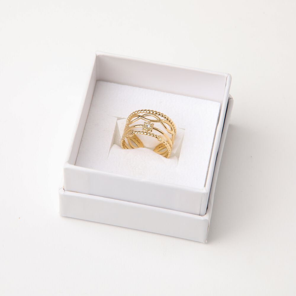 Anillo 19v69 Dorado Mujer Str445 image number 2.0