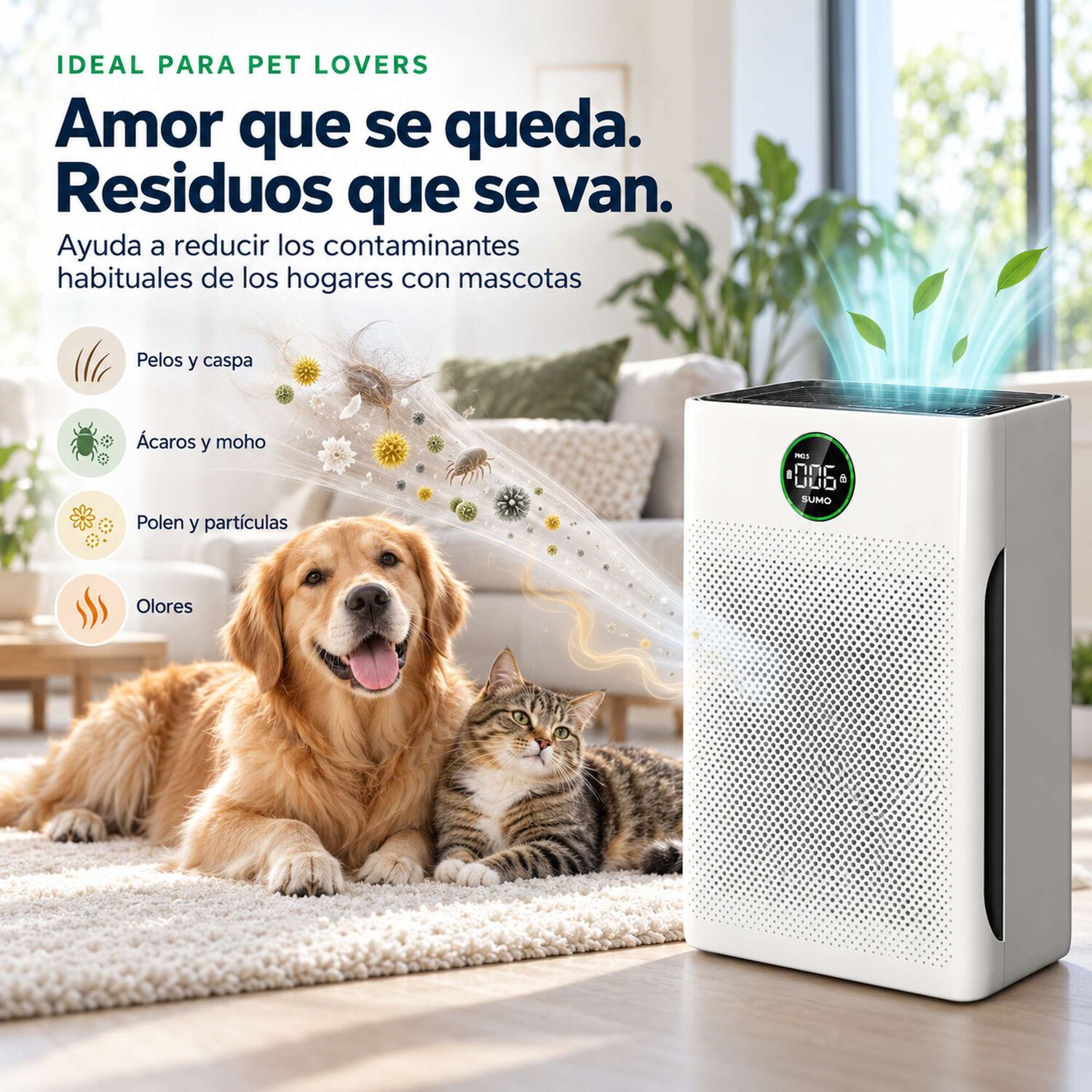 Purificador De Aire Sense Pa-1: Hepa13, Modo Pet Y Aromaterapia image number 4.0